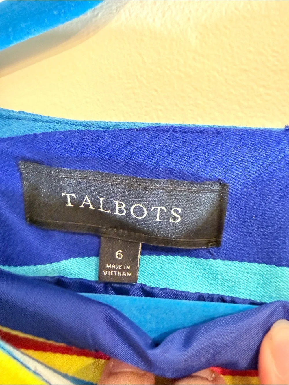 Talbots Multicolor Striped Pencil Skirt in Blue, Green, Yellow, Red